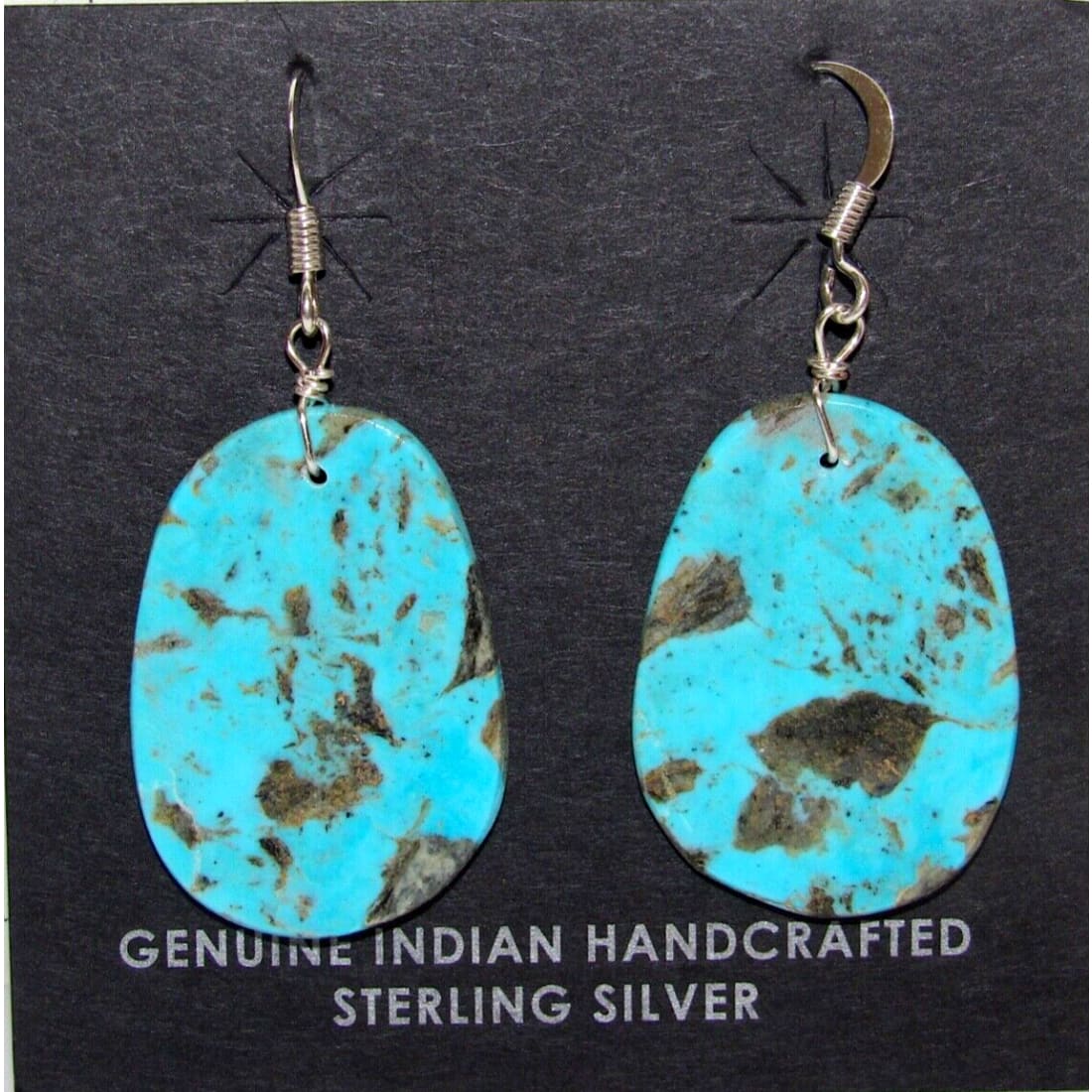Santo Domingo Turquoise Slab Earrings L Lovato - Jewelry &