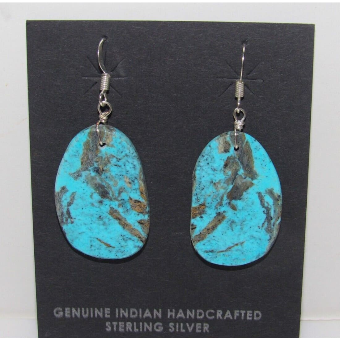 Santo Domingo Turquoise Slab Earrings L Lovato - Jewelry &
