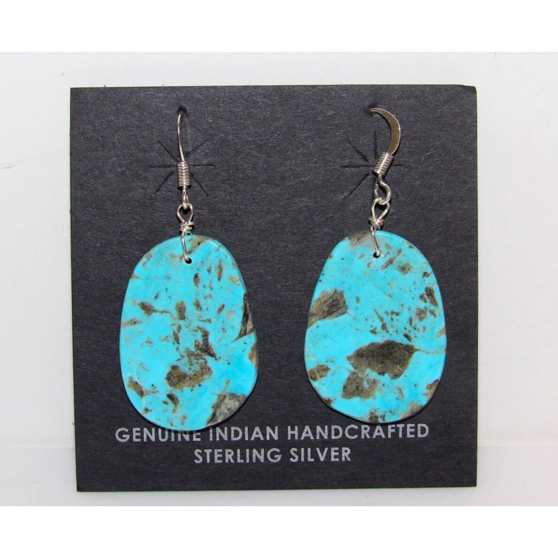 Santo Domingo Turquoise Slab Earrings L Lovato - Jewelry &