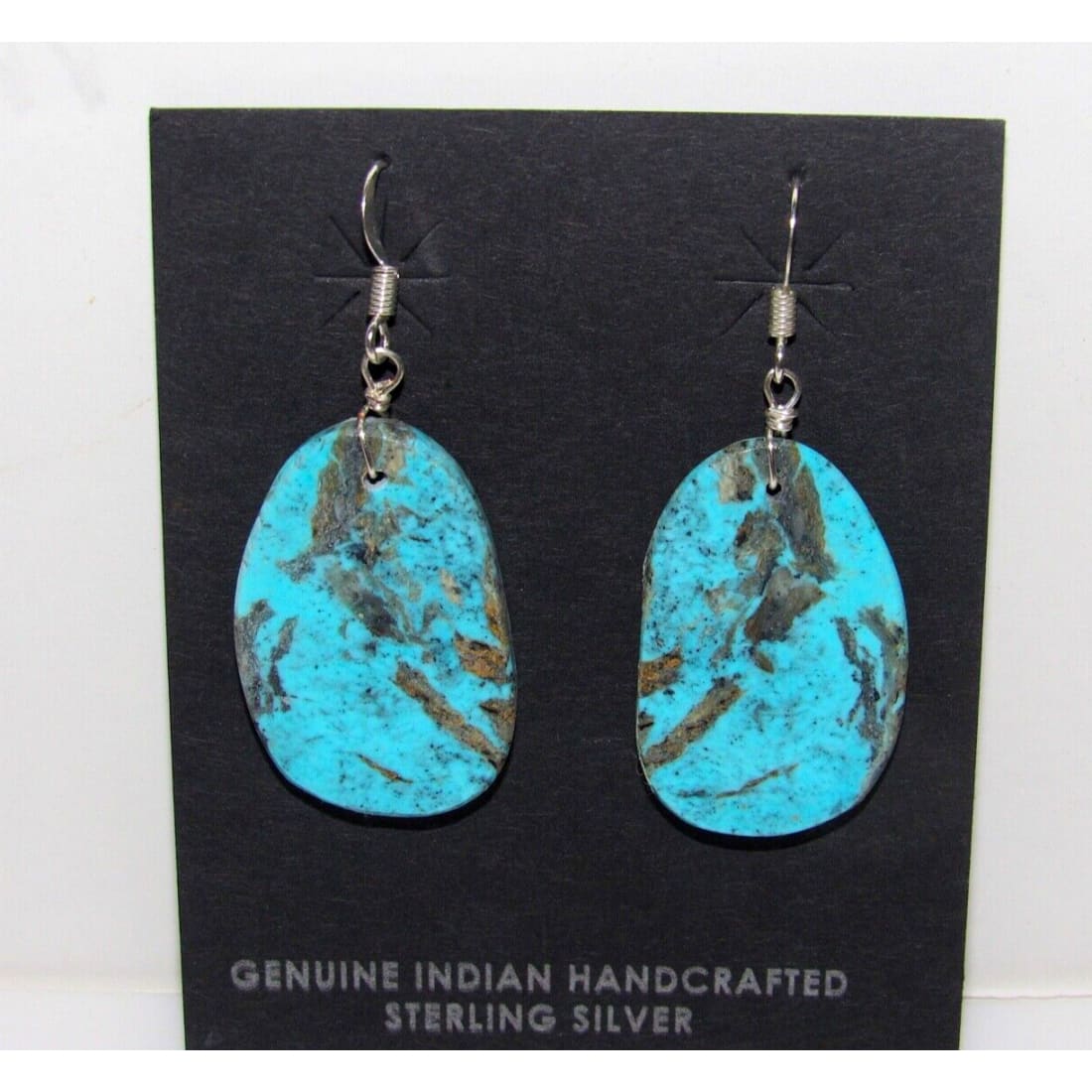 Santo Domingo Turquoise Slab Earrings L Lovato - Jewelry &