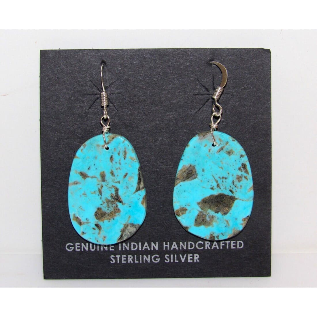 Santo Domingo Turquoise Slab Earrings L Lovato - Jewelry &