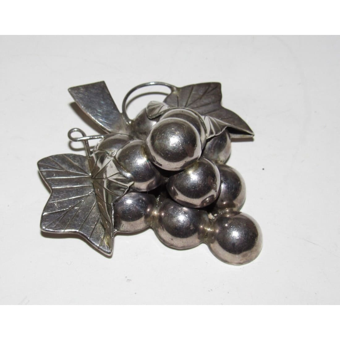 VTG 925 TAXCO Mexico 3D Grape Design Bracelet Clip Earrings