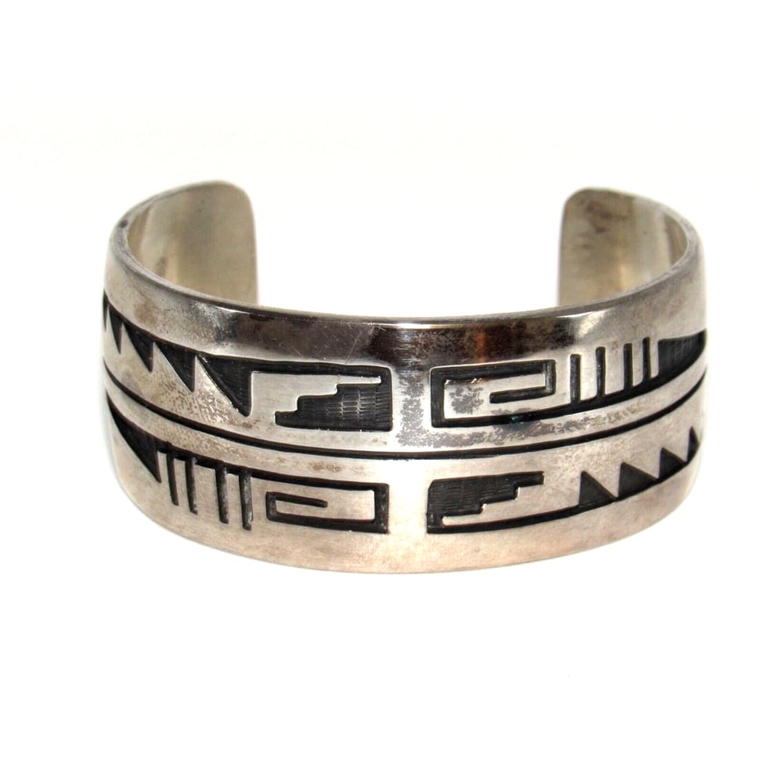 VTG Hopi J. Honyaktewa Cuff Bracelet Sterling Silver Native