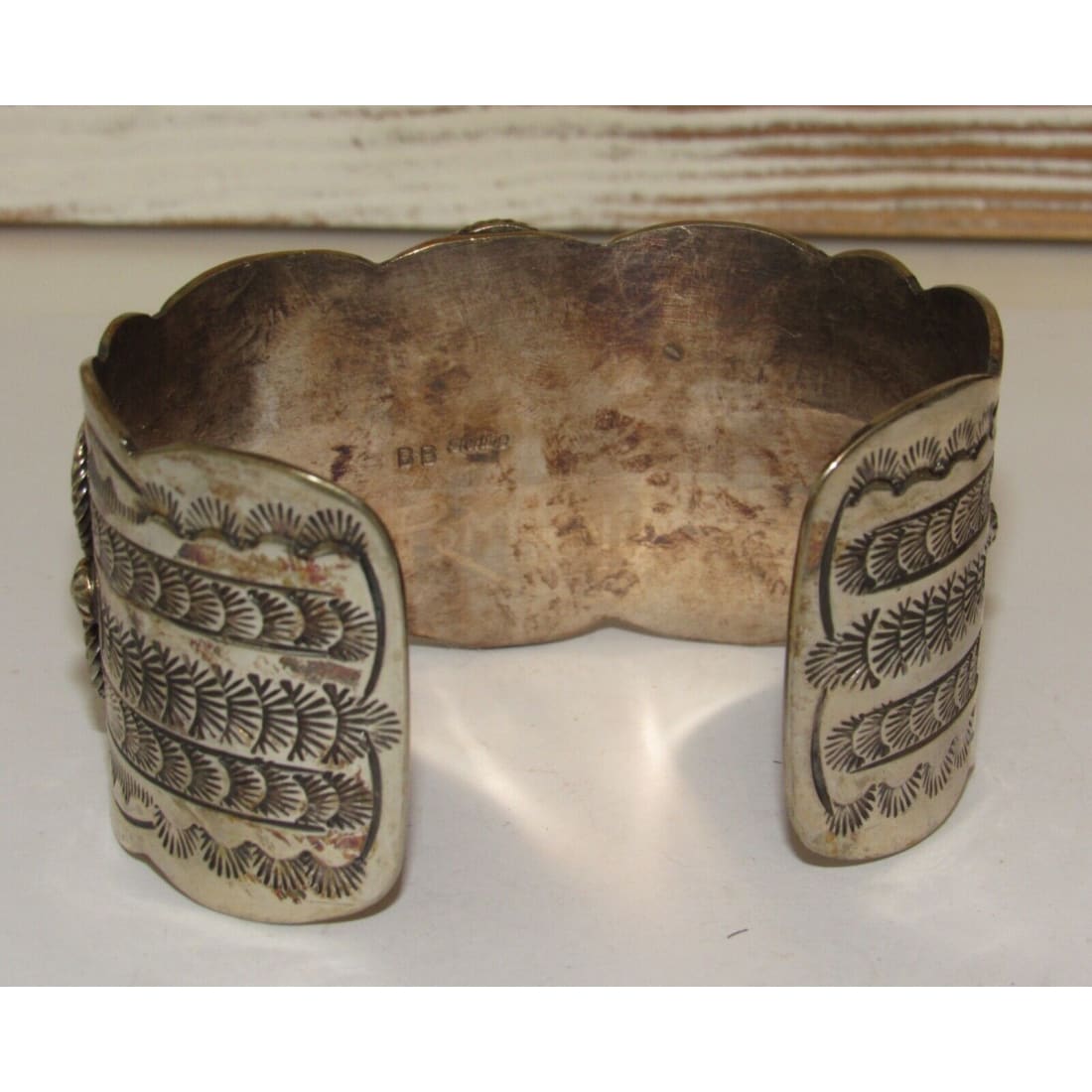 VTG Massive Navajo Kingman Turquoise Cuff Bracelet Ingot