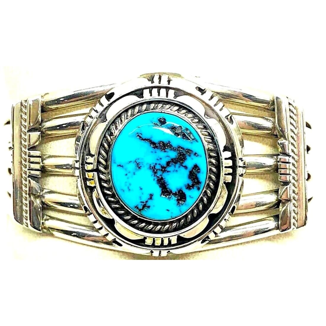VTG Navajo Sterling Kingman Turquoise Statement Cuff