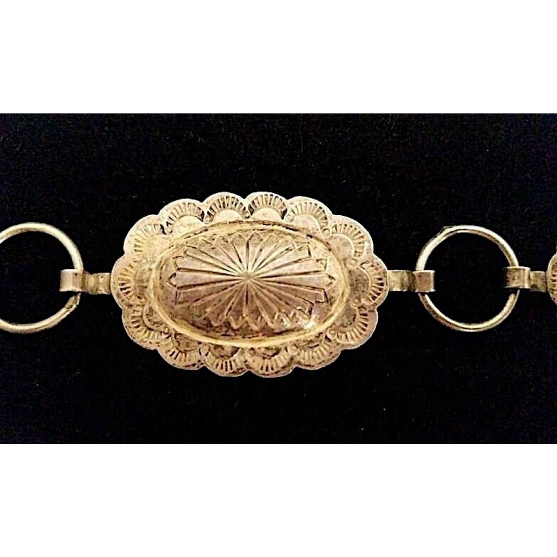 VTG Old Pawn Navajo Sterling Silver Ingot Concho Belt 100G