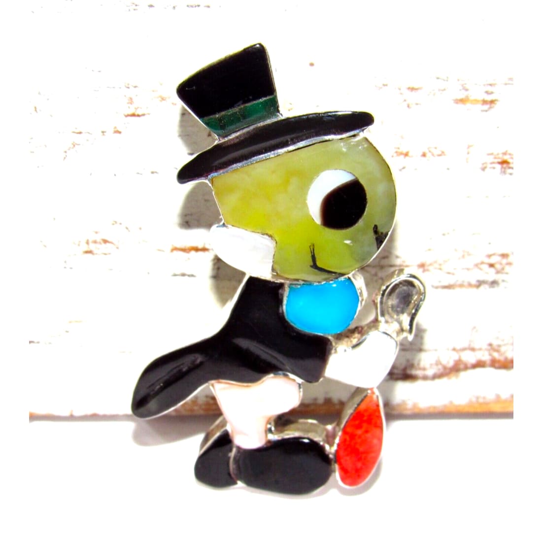 Zuni Jiminy Cricket Pin Pendant Paula Leekity Sterling