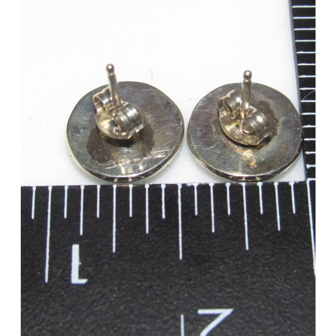 Zuni Turquoise Fish Scale Inlay Post Earrings Sterling K. Seoutewa Native American