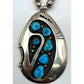 Old Pawn Navajo Kingman Turquoise Pendant Necklace Sterling Navajo Pearls Necklace