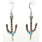Navajo Sterling Turquoise Cactus Earrings Native American Signed