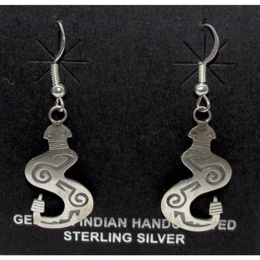 Navajo Snake Dangle Earrings Sterling Silver I. Gene