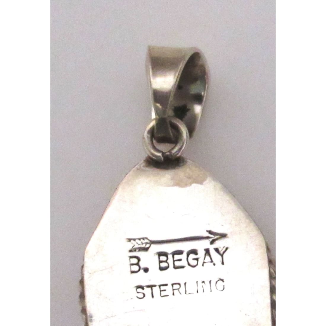 Navajo Pink Conch Pendant B Begay Sterling Silver