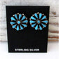 Zuni Turquoise Cluster Earrings Sterling Silver