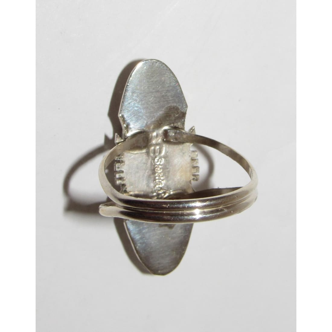 Navajo Pink Conch Inlay Ring Sz 10.5 Sterling Silver E. Yazzie
