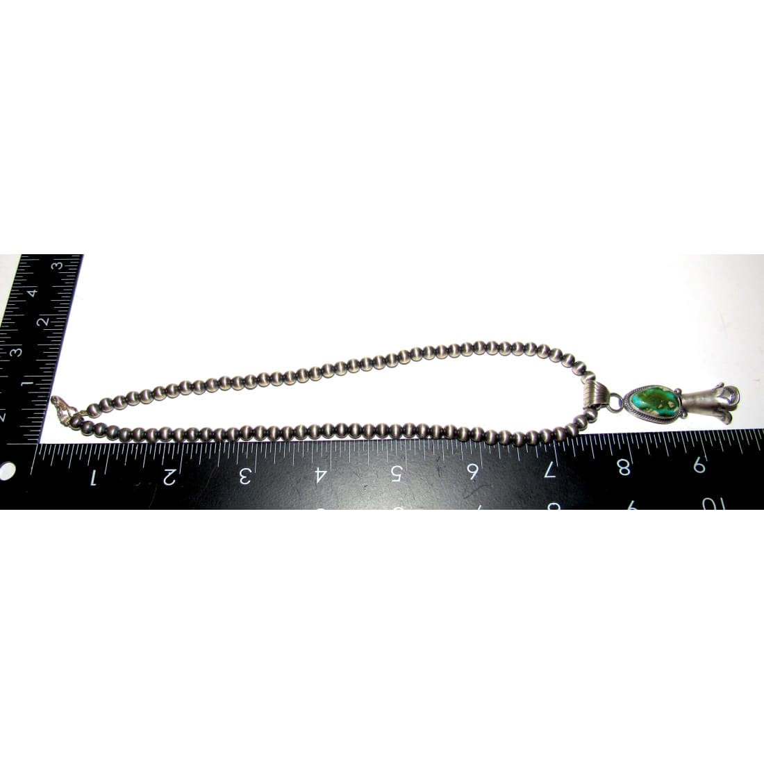 Navajo Pearls & Squash Blossom Pendant Sonoran Gold Turquoise Sterling Silver
