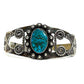 Vintage Navajo Turquoise Thunderbird Bracelet Navajo Ingot Sterling Silver