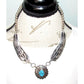 Vintage Navajo Sterling Silver Kingman Turquoise Necklace Navajo Pearls M. Begay