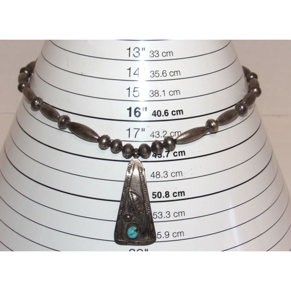 Vintage Navajo Kingman Turquoise Pendant Sterling Navajo Pearls Necklace A Begay