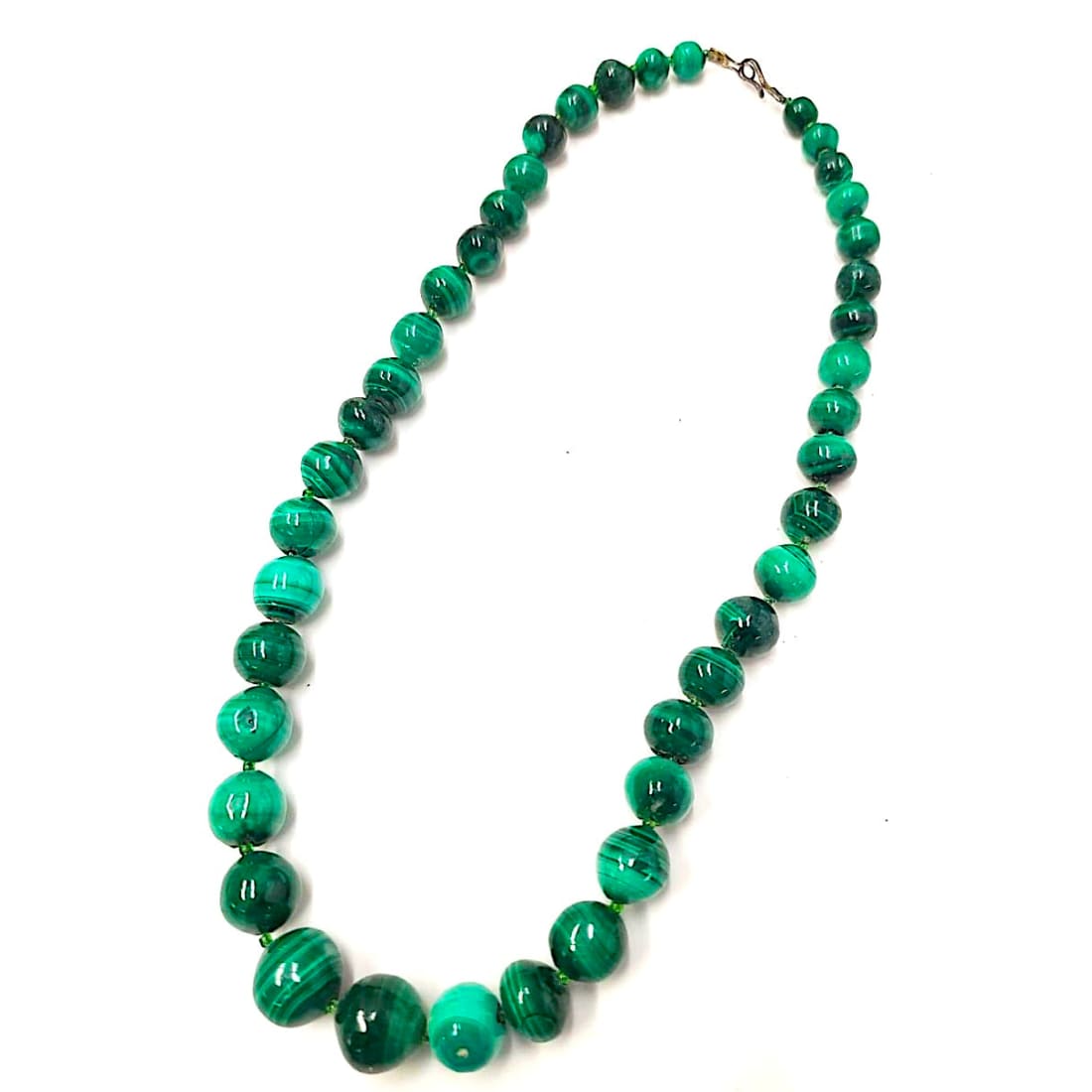Vintage Southwestern Malachite Beaded Necklace 18"