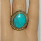 Vintage Navajo Kingman Turquoise Ring Sz. 8 J Begay Sterling Silver Native