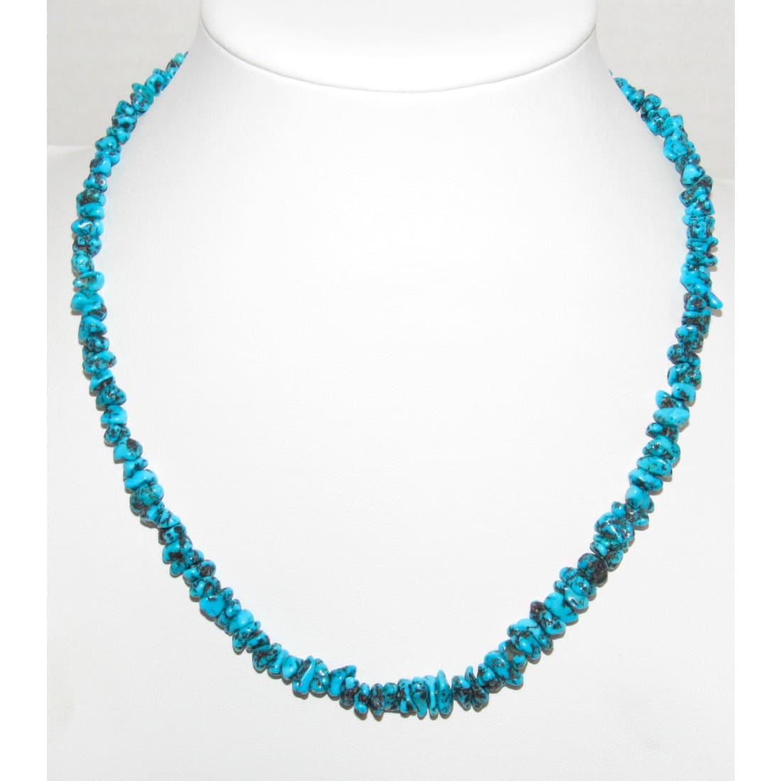 Navajo Kingman Mine Turquoise Heishi Necklace 18" Sterling Silver