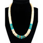 Vintage Kewa Santo Domingo Rolled Clam Shell & Turquoise Heishi Necklace