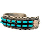 Vintage Navajo Kingman Turquoise Cuff Bracelet Sterling Silver 7"