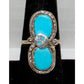 Vintage Zuni Turquoise Snake Ring Sz 7 Sterling Silver Effie Calavaza