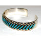 Vintage Zuni Petit Point Turquoise Cuff Bracelet Sterling Silver AV Nastacio