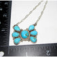 Navajo Turquoise Cluster Bar Pendant Necklace Sterling M James