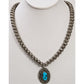 Vintage Navajo Morenci Turquoise Pendant Sterling Navajo Pearls Necklace M Monte