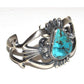Navajo Royston Turquoise Cuff Bracelet Sand Cast Sterling Silver H.Bitsue
