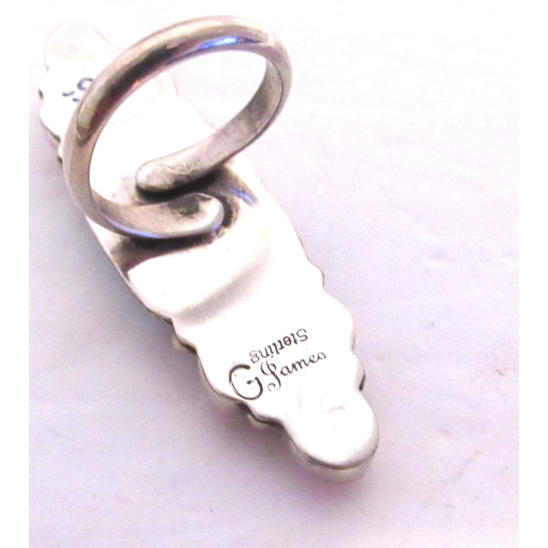 Navajo Turquoise Pink Conch Cluster Ring Adjustable Size 7.5 Sterling M. James