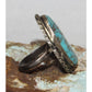 Old Pawn Navajo Cerillos Turquoise Silver Ring Size 9
