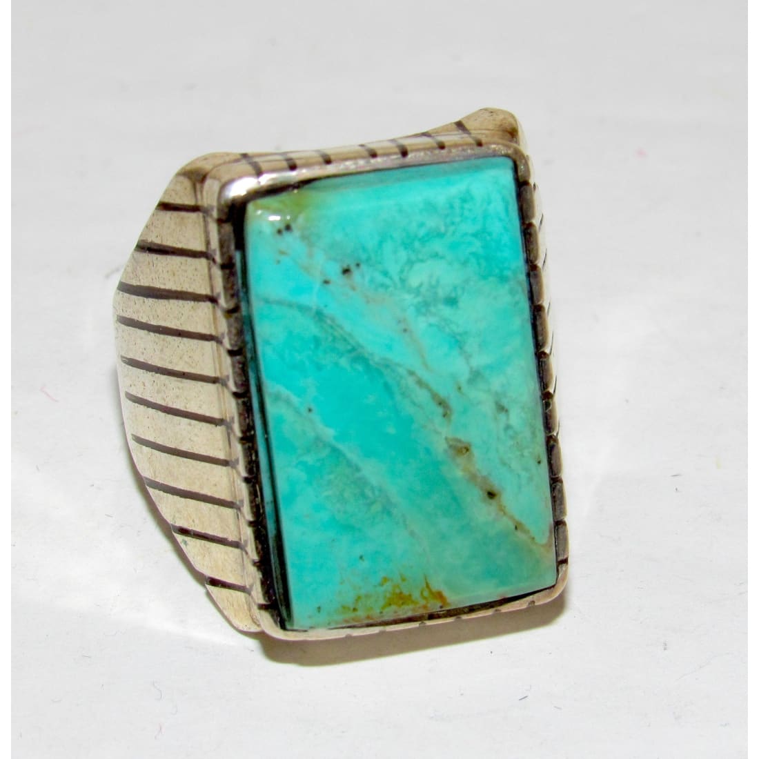 Navajo Royston Turquoise Statement Men Ring Sz 12 R. Jack Sterling Silver