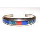 Navajo Sterling Silver Carinated Bracelet Coral Lapis & Turquoise by Ray Tracey