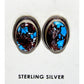 Navajo Golden Hills Turquoise Post Earrings Sterling Silver Tim Yazzie
