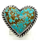 Navajo Number 8 Turquoise Heart Ring Sz 8 Adjustable Sterling Silver J Dixon