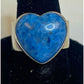 Navajo Lapis Heart Ring Sz 7 Sterling Silver J Poyer Signed
