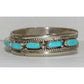 Zuni Sleeping Beauty Turquoise Cuff Bracelet Sterling Silver Stacker J Waseta