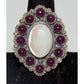 Navajo Mother of Pearl Ring Purple Spiny Cluster Ring Size 7 Sterling Silver