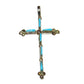 Vintage Zuni Turquoise Cross Pendant Sterling Silver Native American