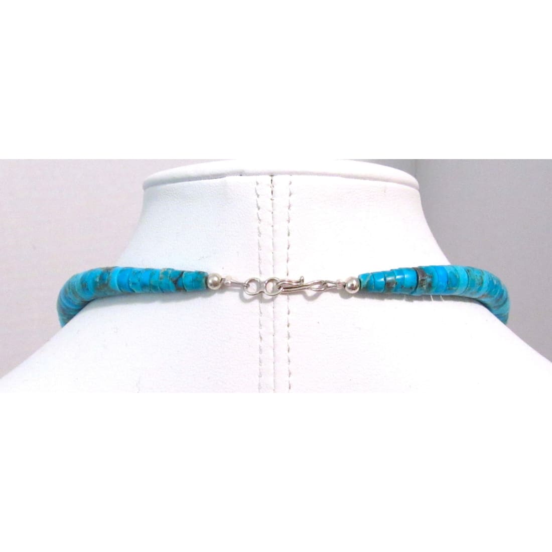 Santo Domingo Kingman Turquoise Heishi Necklace Lupe Lovato