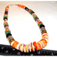 Navajo Tommy Singer Orange Spiny Oyster Necklace Sterling Silver 12K Gold 20"