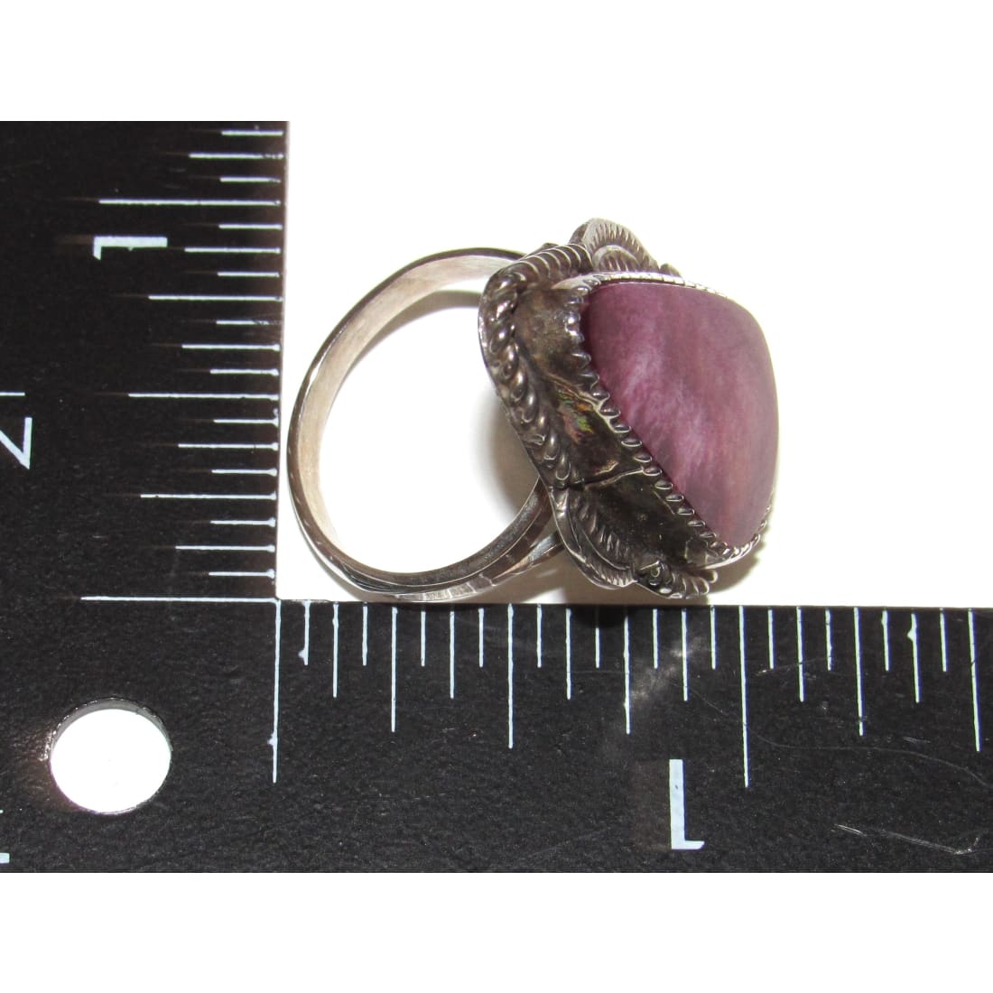 Navajo Purple Spiny Ring Size 8 Sterling Silver Native American Signed