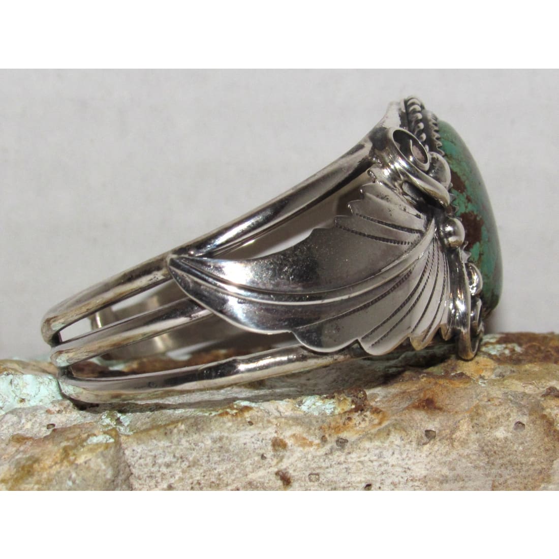 Navajo Royston Turquoise Sterling Cuff Bracelet Native American J Begay