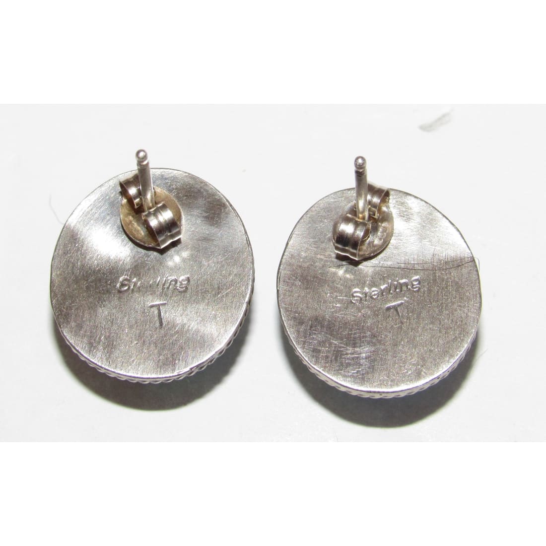 Navajo Golden Hills Turquoise Post Earrings Sterling Silver Tim Yazzie