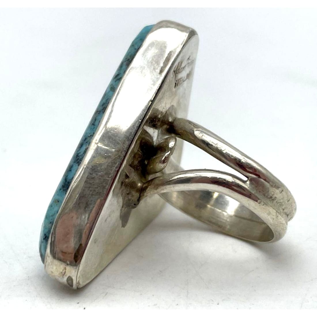 Navajo Ithaca Peak Turquoise Ring Adjustable Size Sterling Silver Adam Fierro