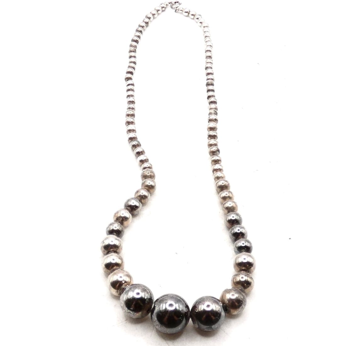 Vintage Mexican 925 Sterling Silver Beaded Necklace