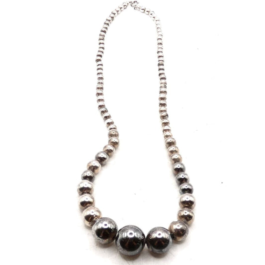 Vintage Mexican 925 Sterling Silver Beaded Necklace